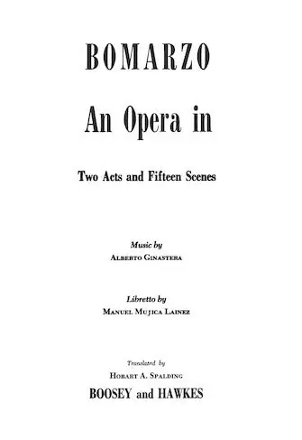 Authentic Ginastera: Bomarzo - Libretto