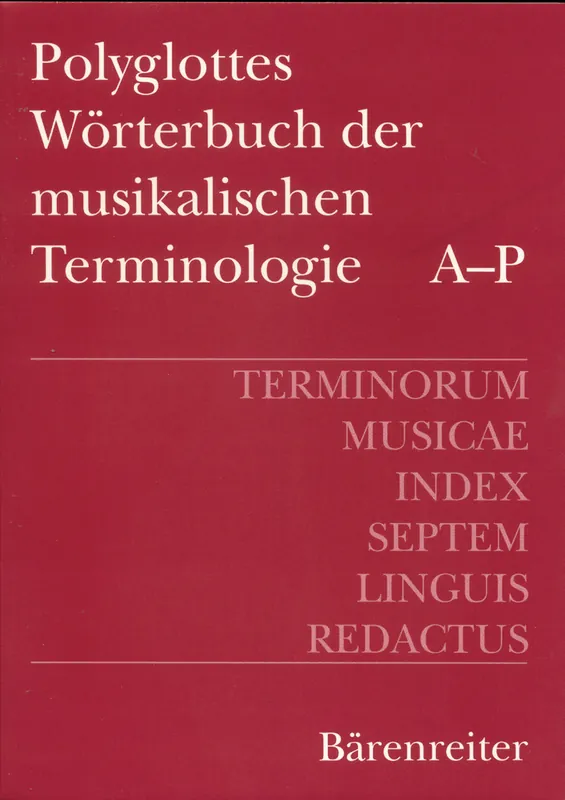 Polyglottes Wörterbuch der musikalischen Terminologie -Deutsch, Englisch, Französisch, Italienisch, Spanisch, Ungarisch, Russisch (2 Bände)- Discount