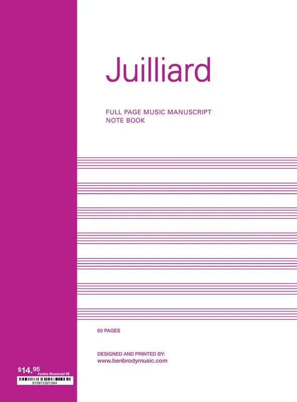 Manuscript Paper Wire-bound Notebook: Juilliard BBM/Descant, 60pgs (8.5" x 11") Weekend Sale