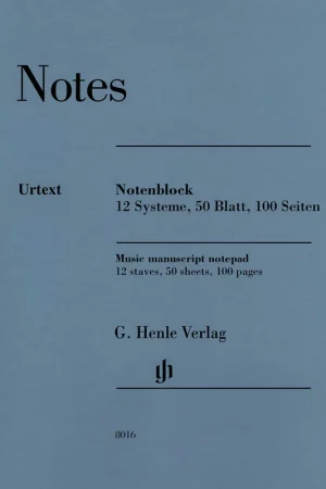 One Day Deal Manuscript Notepad: Henle, 12 staves, 50 sheets, 100pgs (8.3"x11.7")