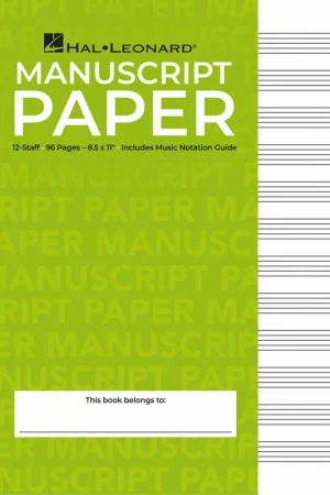 Buy Online Manuscript Paper Wire-Bound: Hal Leonard, Standard (Green Cover) 96pgs (8.5" x 11")