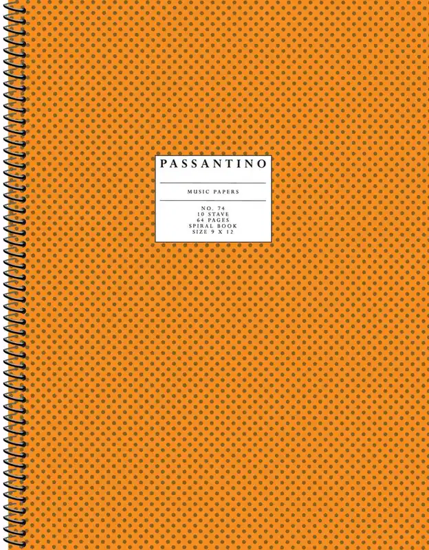 Passantino Spiral Book #74 64 Pages 10 Stave Both Sides 9x12 Deal
