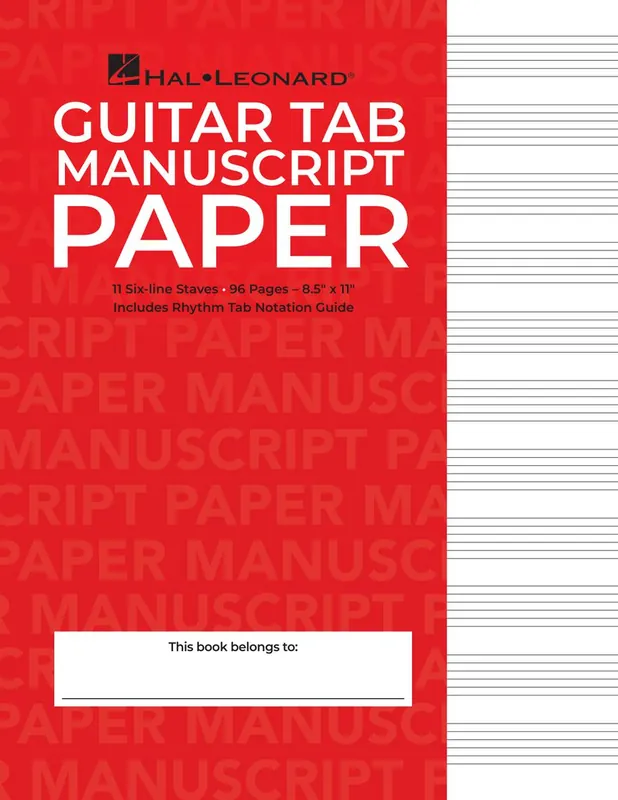 Modern Guitar Tablature Manuscript Paper - Wire-Bound