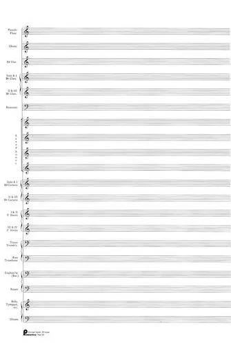 Manuscript Pad: Passantino Score Pad 23 Concert Band 12x18 40 Sheets Lavendar Cover Cheap
