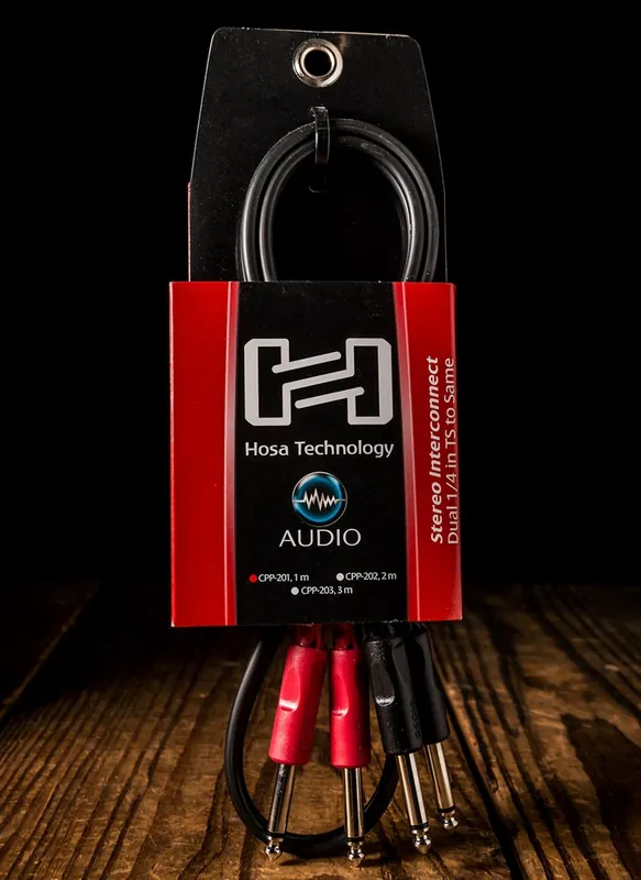 Hosa CPP-201 - 1m Dual 1/4" TS to Dual 1/4" TS Stereo Interconnect Free Delivery
