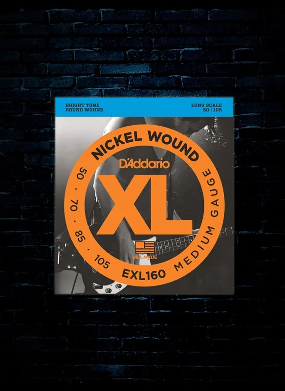 Weekend Sale D'Addario EXL160 XL Nickel Wound Bass Strings - Medium (50-105)