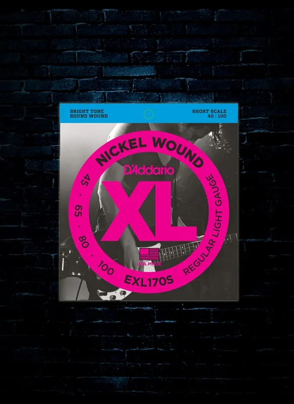 Time-Limited D'Addario EXL170S XL Nickel Wound Bass Strings - Short Scale Light (45-100)
