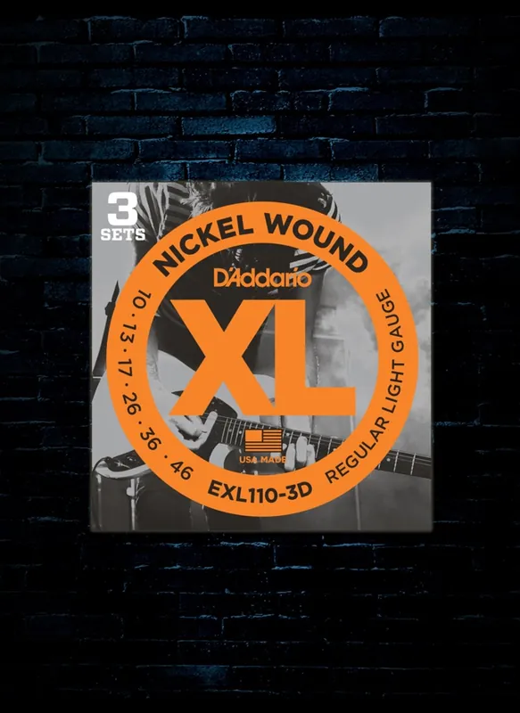 Hot Picks D'Addario EXL110 XL Nickel Wound Electric Strings (3 Pack) - Light (10-46)