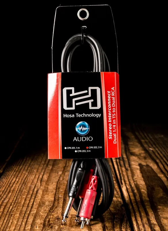 Hosa CPR-202 - 2m Dual 1/4" TS to Dual RCA Stereo Interconnect Low Price