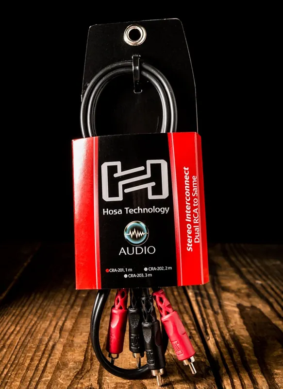 Hosa CRA-201 - 1m Dual RCA to Dual RCA Stereo Interconnect | NStuffmusic.com Low Price