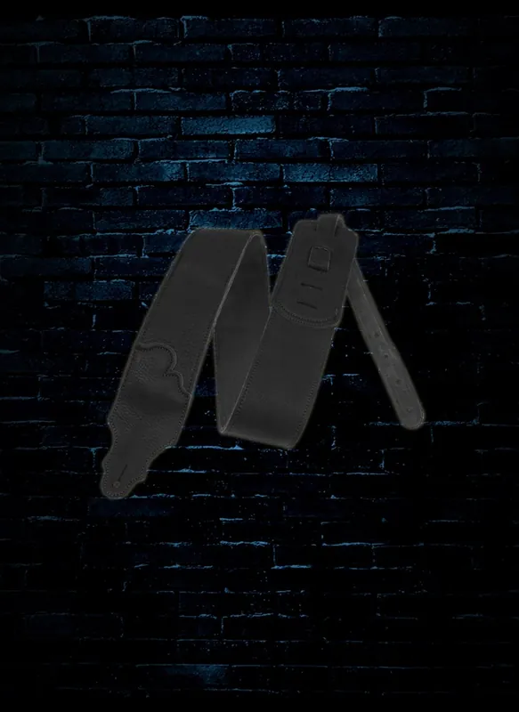 Next Day Delivery Franklin Strap FSW-BK-BK - 3" Leather Guitar Strap - Black