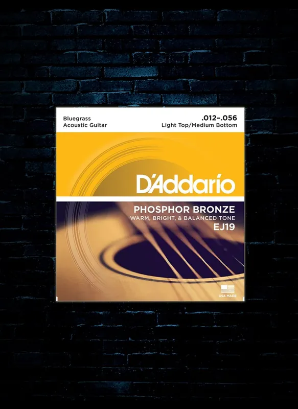 D'Addario EJ19 Phosphor Bronze Acoustic Strings - Bluegrass (12-56) Big Sale