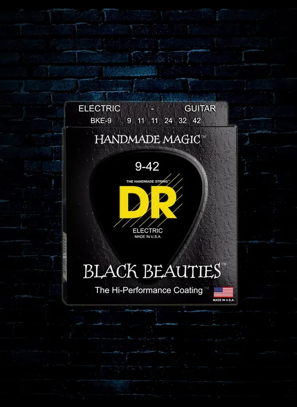 Latest DR BKE-9 - K3 Black Beauties Electric Strings - Light (9-42)