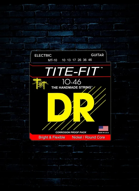 DR MT-10 Tite-Fit Nickel Plated Electric Strings - Medium (10-46) Shop Now