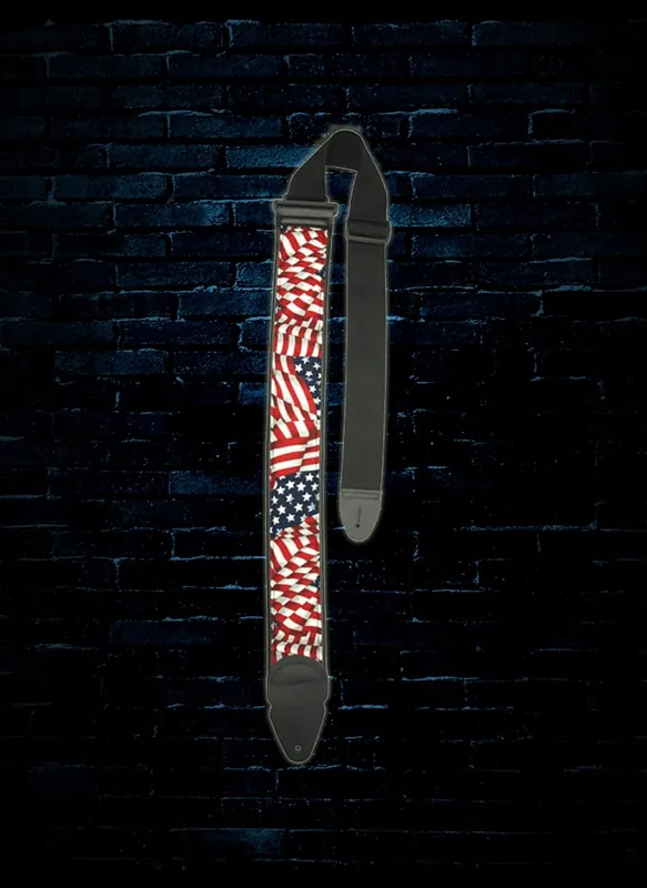 LM Products PS-Slider - 3" Cotton Guitar Strap - American Flag Save Now