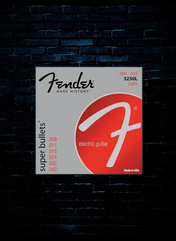 Place Order Fender 3250 Super Bullets Nickel-Plated Steel Guitar Strings - Light (9-42)