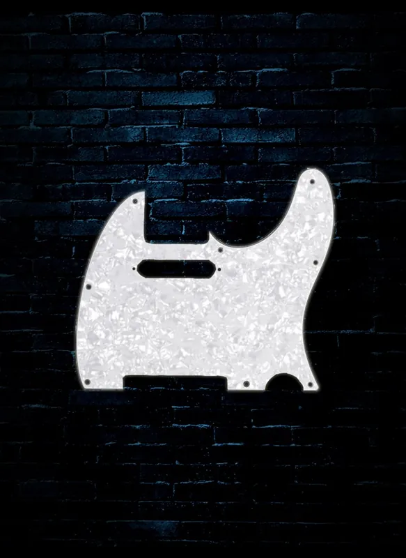 Fender 8-Hole Mount Multi-Ply Telecaster Pickguard - White Moto Authentic