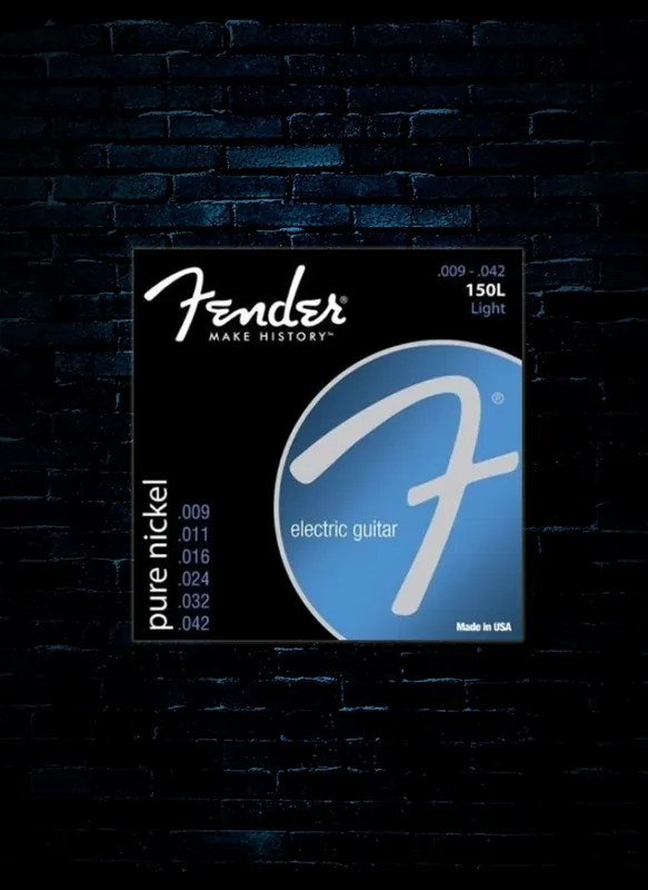 Fender Original Pure Nickel 150 Guitar Strings - Light (9-42) High Quality