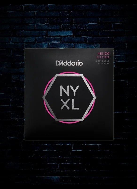 D'Addario NYXL45130 - NYXL Bass Strings - 5-String Regular Light (45-130) Buy Online
