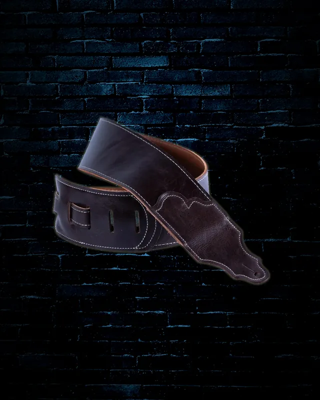 Franklin 3" Jackson Hole Aged Leather Guitar Strap - Chocolate In Demand