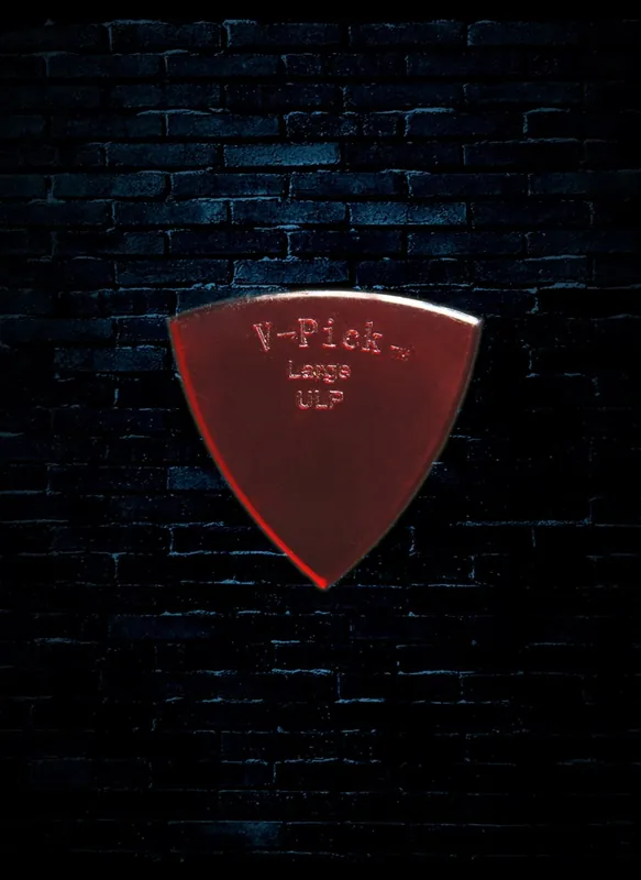 V-Picks 0.8mm Large Pointed Ultra Lite Pick - Ruby Red Last Chance