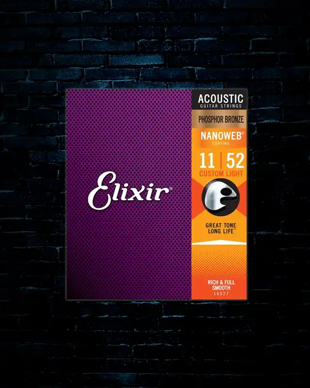 Elixir 16027 Nanoweb Phosphor Bronze Acoustic Strings - Custom Light (11-52) Exclusive Offer