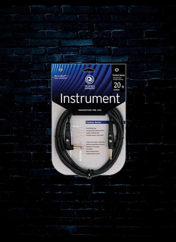 While Supplies Last Planet Waves PW-GRA-20 - 20' Custom Series Right Angle Instrument Cable