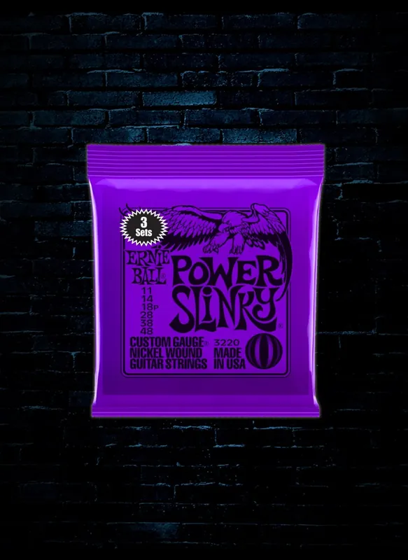 Ernie Ball 3220 Nickel Wound Electric Strings (3 Pack) - Power Slinky (11-48) Direct From Factory