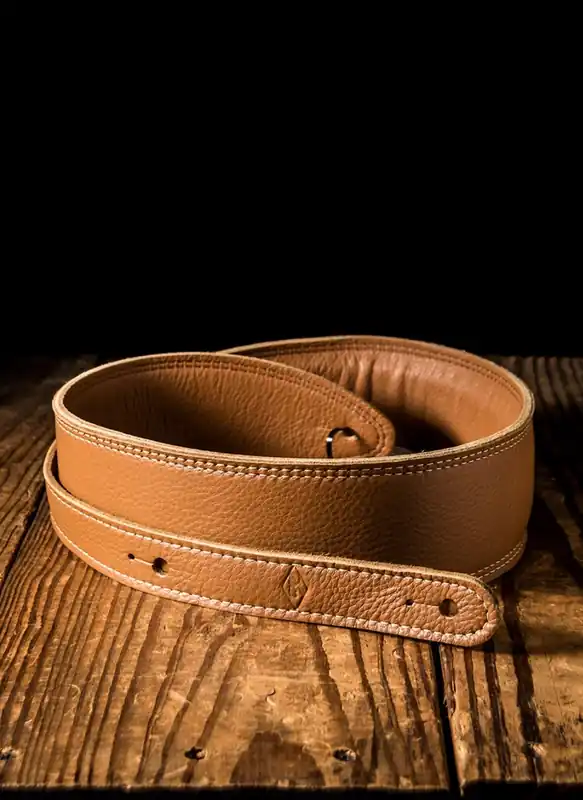 LM Products The Heritage 2.5" Leather Guitar Strap - Tobacco Markdown