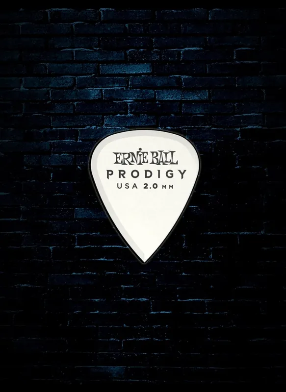 Ernie Ball 2.0mm Standard Prodigy Picks (6 Pack) - White Same Day Shipping