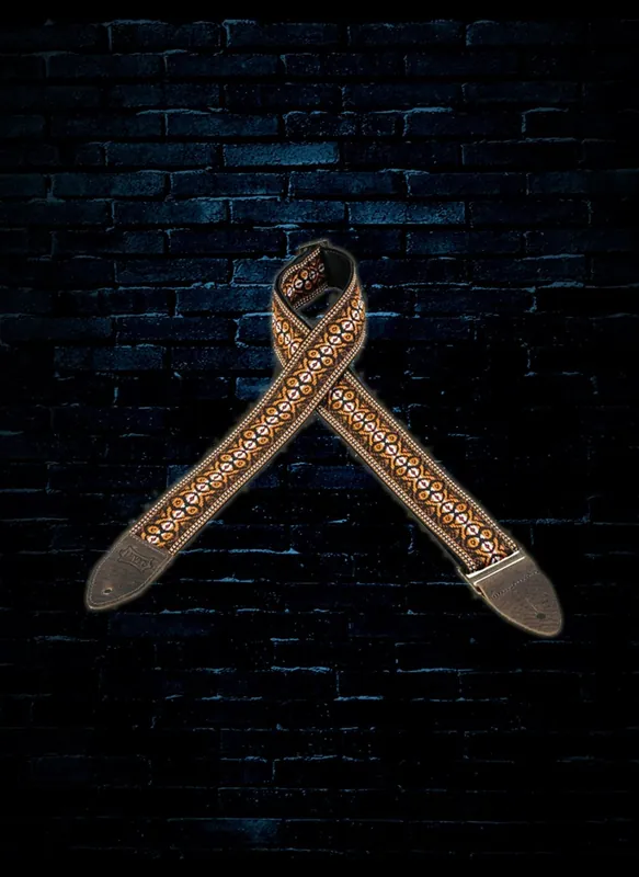 Levy's M8HTV-20 - 2" Vintage Hootenanny Jacquard Guitar Strap - Brown Latest