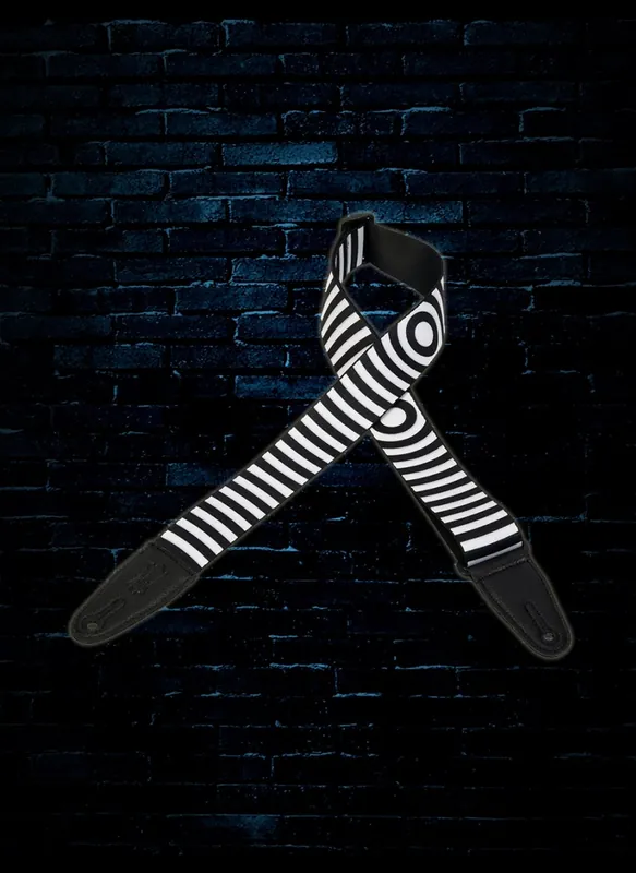 Popular Levy's MPS2-064 - 2" Sonic Art Polyester Guitar Strap - B/W Stripes