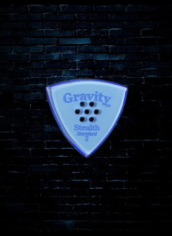 Affordable Gravity 2mm Stealth Shape Standard Multi-Hole Grip Guitar Pick - Blue