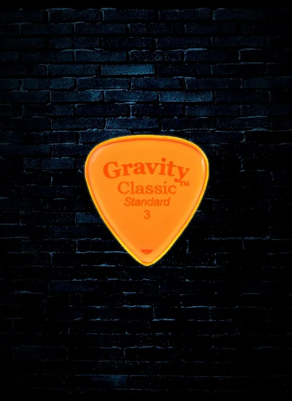 Modern Gravity 3mm Classic Shape Standard Guitar Pick - Orange