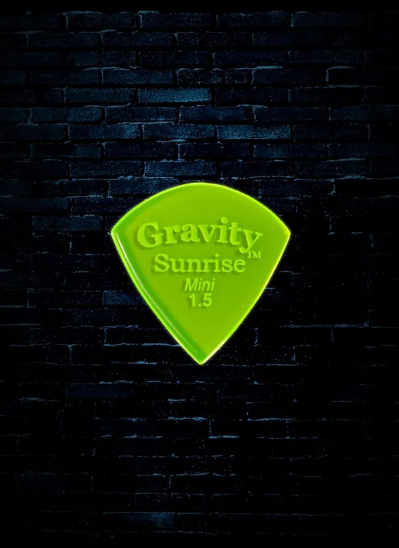 Shop Now Gravity 1.5mm Sunrise Shape Mini Guitar Pick - Fluorescent Green
