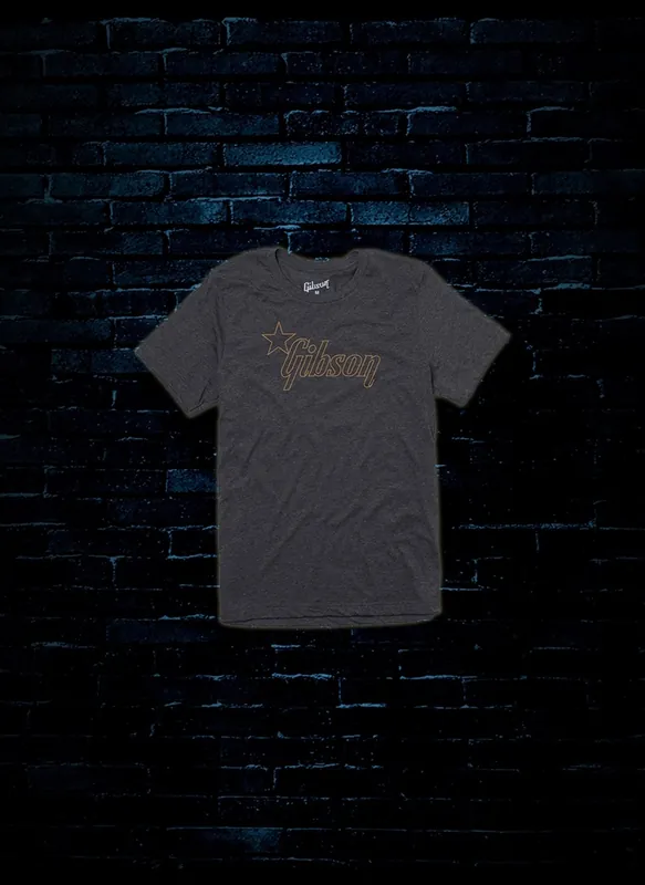 Fan Favorite Gibson Star Logo T-Shirt - Charcoal (X-Large)