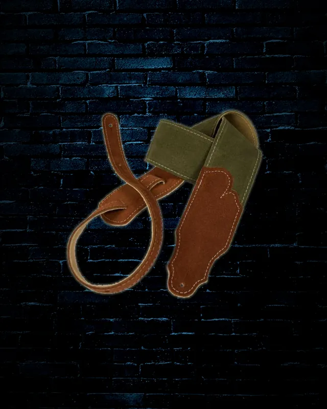 Franklin 2.5" Sedona Suede Guitar Strap - Olive Viral