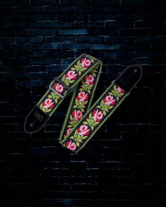 Levy's 2" Print Series Woven Guitar Strap - Pink Rosa Professional Grade