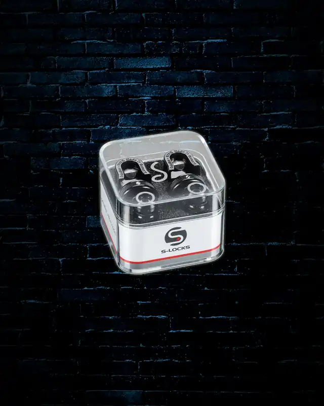 Schaller S-Locks Security Strap Locks - Black Chrome Seasonal Sale