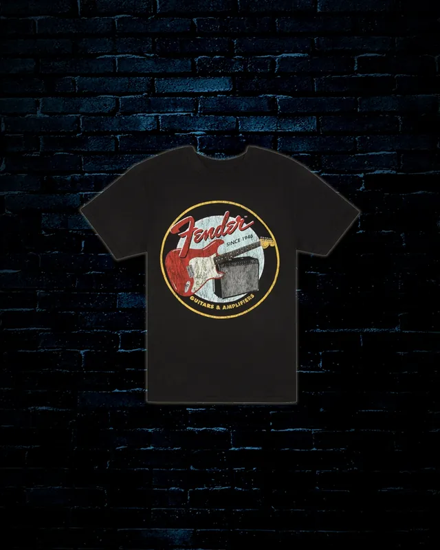 Fender 1946 Guitars & Amps T-Shirt - Vintage Black (X-Large) Grab Now