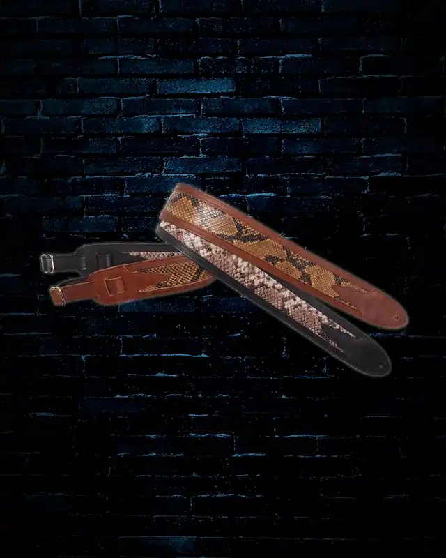 LM Products 2.5" Gallery Series Luxe Snake Guitar Strap - Black Next Day Delivery