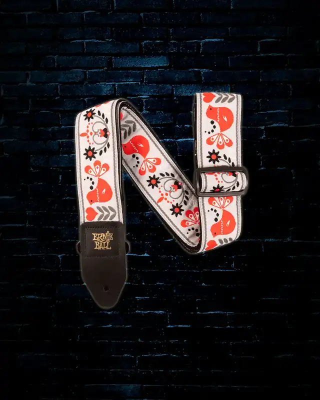 Music Man 2" Classic Jacquard Guitar/Bass Strap - Winter Rose Hot Deal