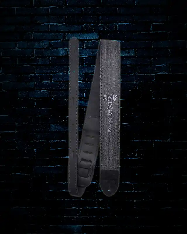 Exclusive Martin Reversible Black Denim & Leather Guitar Strap