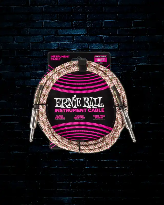 Ernie Ball 10' Braided Straight Instrument Cable - Emerald Argyle Super Sale