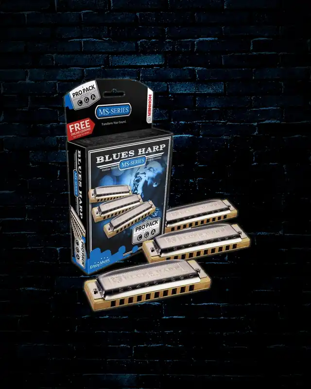 Hohner 532BX Blues Harp Diatonic Harmonica 3-Pack - Keys of A, C, G Last Chance