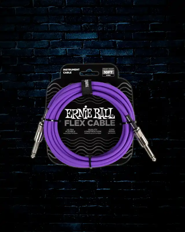Ernie Ball 10' Flex Straight to Straight Instrument Cable - Purple Price Cut