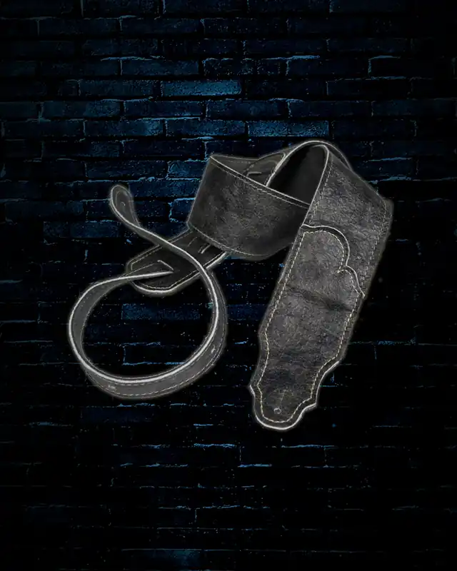 Franklin 2.5" Roadhouse Distressed Leather Guitar Strap - Slate Same Day Shipping