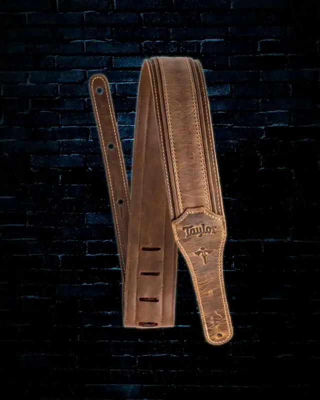 Exclusive Offer Taylor 2.5" Wings Distressed Leather Guitar Strap