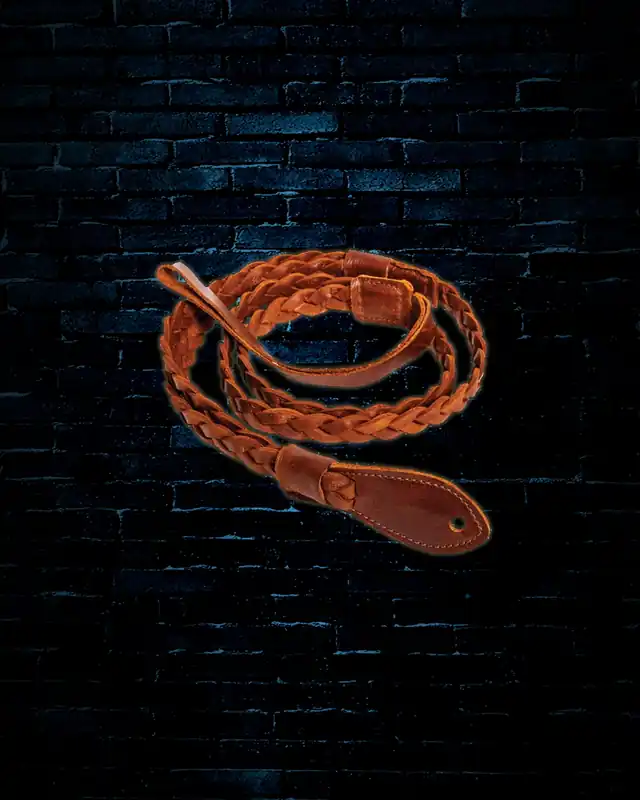 Henry Heller Capri Garment Leather Flat Braid Mandolin Strap w/Loop - Brown Trusted Brand