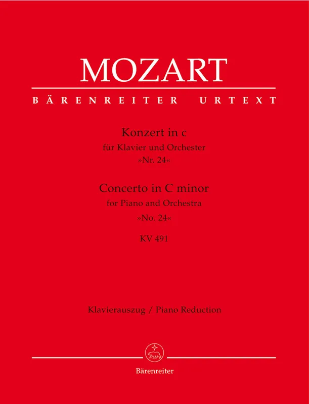 Mozart Concerto for Piano and Orchestra Nr. 24 C minor K. 491 (Piano Reduction) Worldwide Shipping